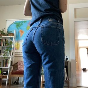 High waisted cruel girl dark washed jeans